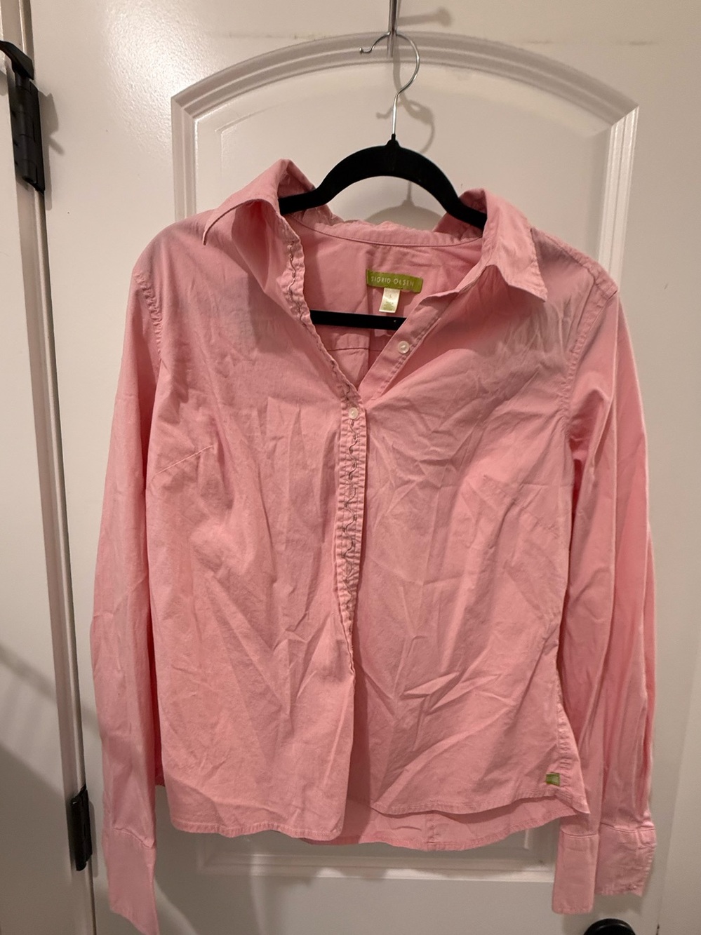 Sigrid Olsen Pink Girls Button-Front Cotton Shirt